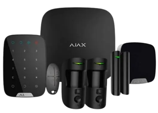 Ajax Alarm Ajax alarm system and mobile app protecting a modern home