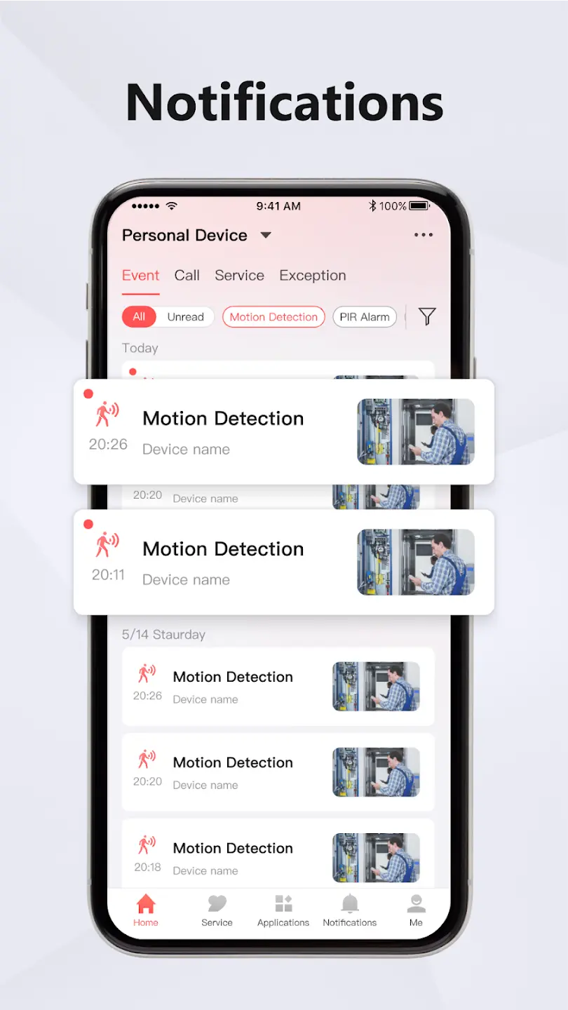 Hik Connect Notifications Hik-Connect mobile app showing a human detection alert
