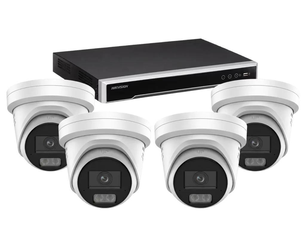 Hikvision Live Guard 4 Camera Pack Four Hikvision 6MP Live Guard turret cameras with an 8-channel M2 NVR